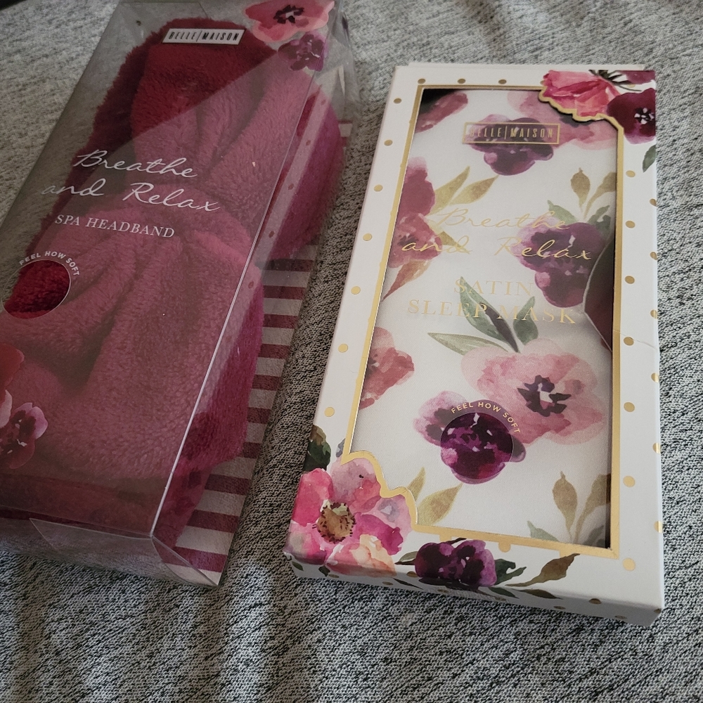 Belle Maison spa headband and sleep mask